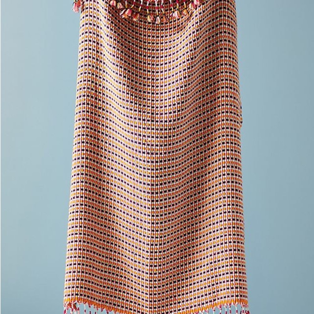 NEW Anthropologie tasseled shiela throw blanket